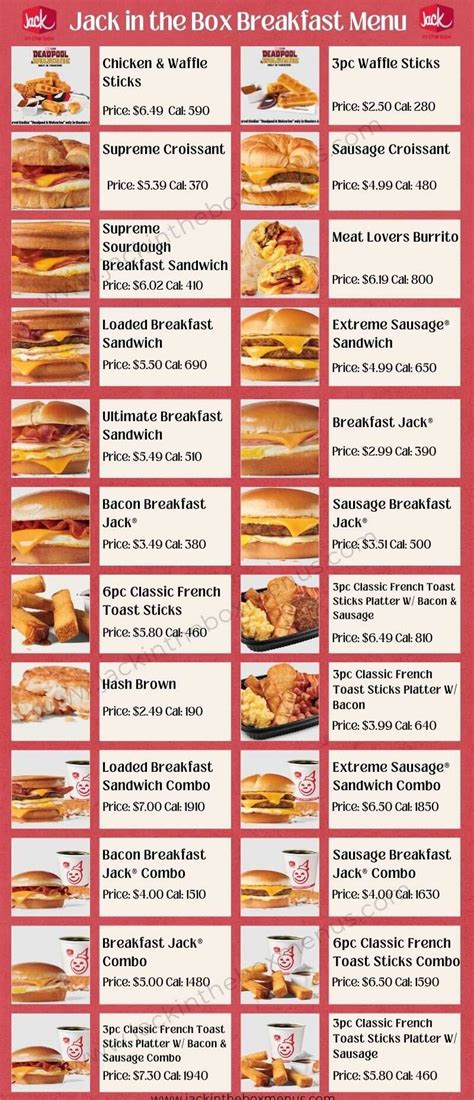 The Perfect Start to Your Day: Indulge in the Irresistible Breakfast Treats from Jack Box Menu