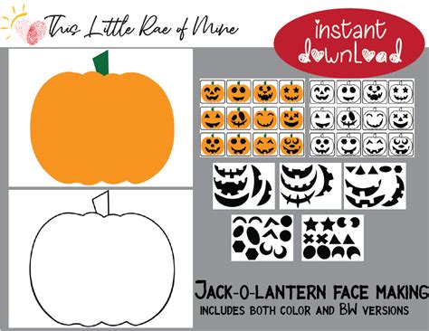 Jack-o Lantern Faces Printable