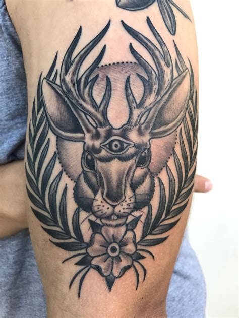 Jackalope tattoo by Rich Cuellar Portland OR Tattoos