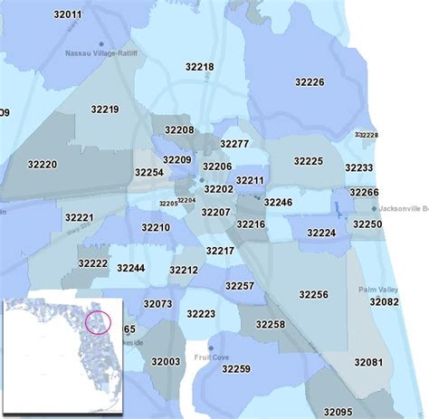 Jacksonville Zip Code Map Printable