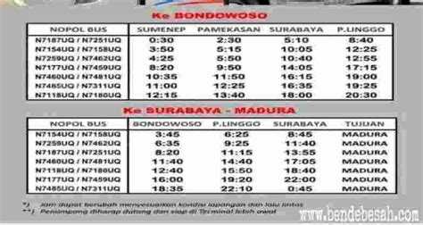Jadwal Keberangkatan Bus Bondowoso Surabaya