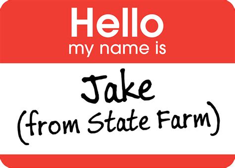 Jake State Farm Name Tag Printable