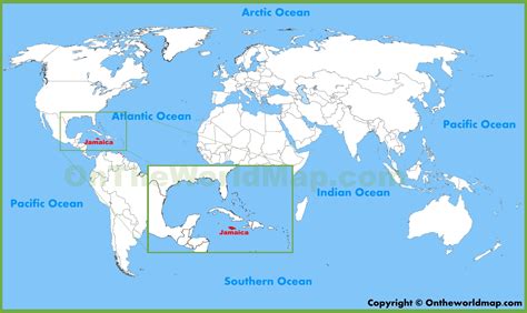 Satellite Location Map of Jamaica, highlighted continent