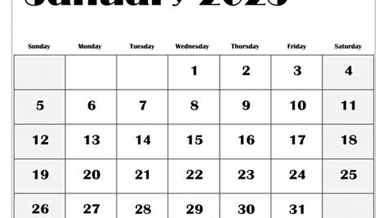 Jan 2025 Printable Calendar Pdf File
