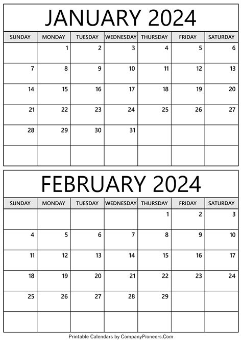 Jan And Feb Calendar