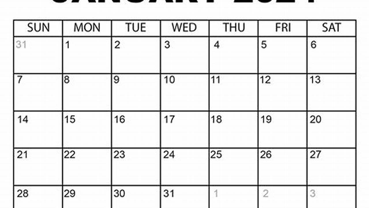 January 1 Calendar 2024