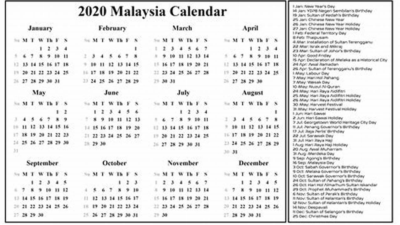 January 2024 Calendar Malaysia 2022
