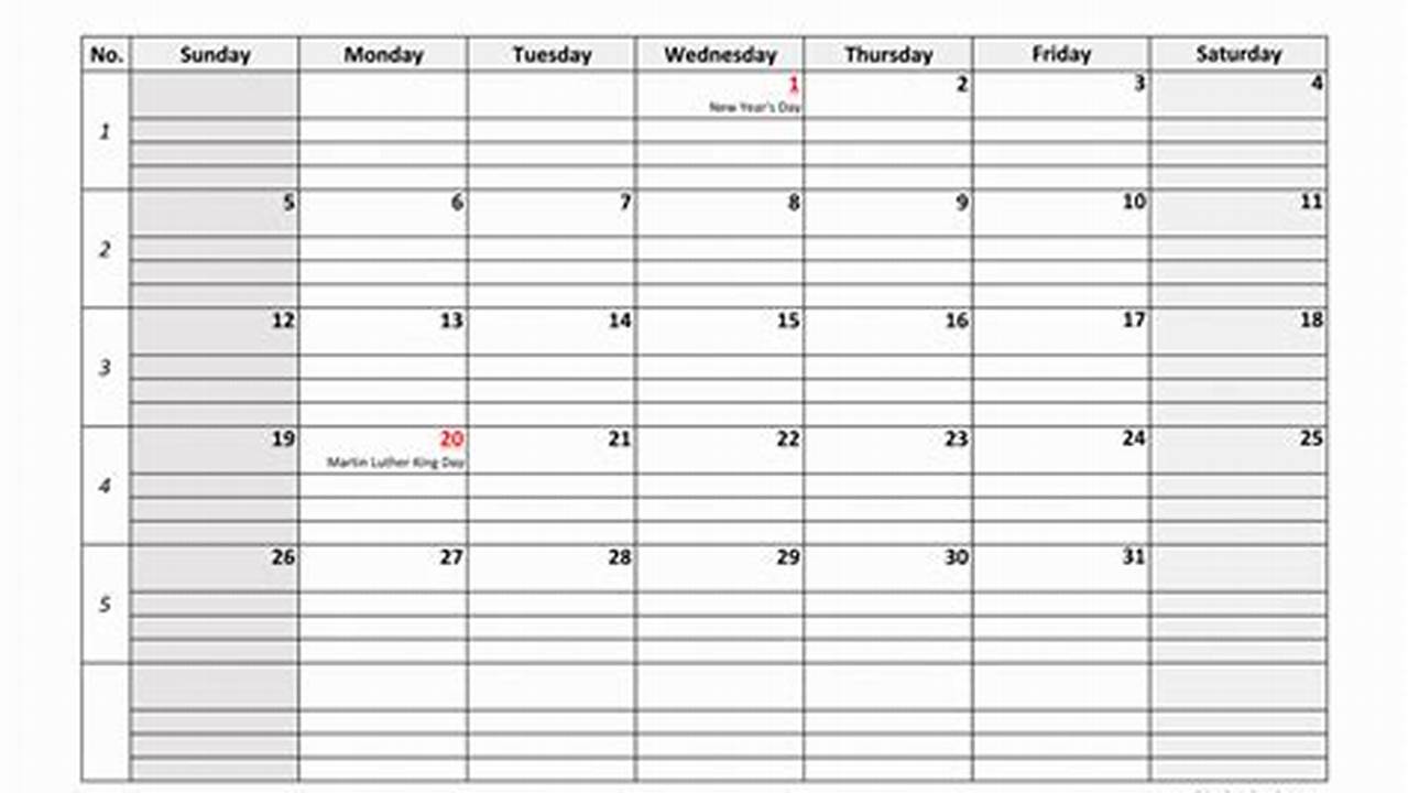 January 2025 Calendar Printable Excel Download 2025