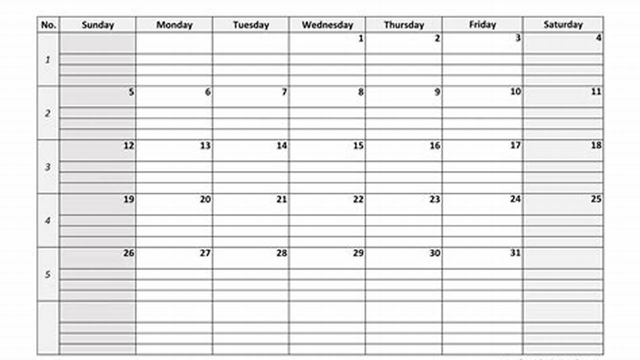 January 2025 Calendar With Notes WordPress