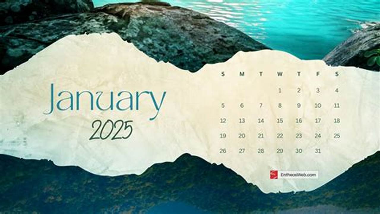 January Calendar Computer Background 2025