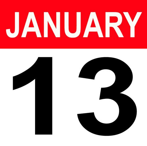 January 13 Calendar