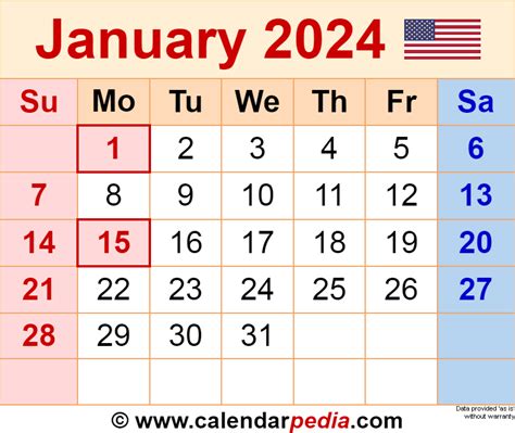 January 15 Calendar