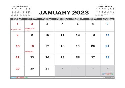 United Kingdom January 2023 Calendar with Holidays