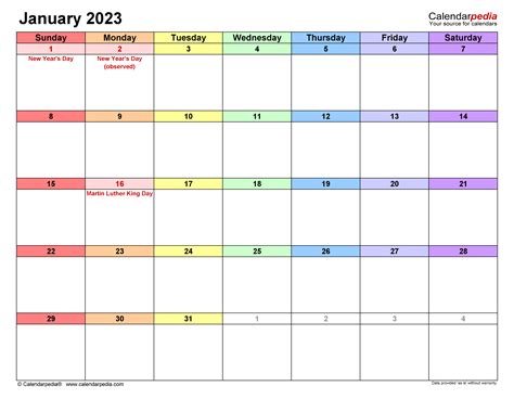January 2023 Birthday Calendar Template