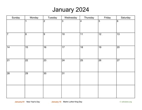 January 2024 Calendar Wiki