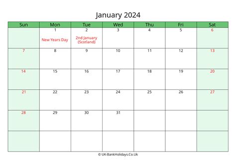January 2024 Uk Calendar