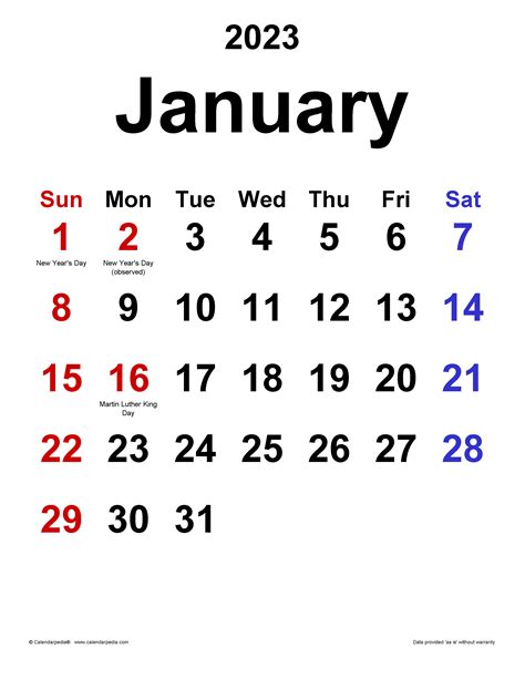 January 30 Calendar