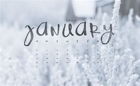 January Wallpaper Calendar