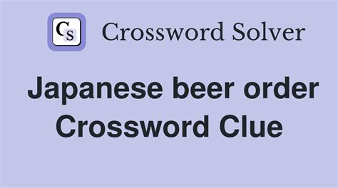 Japanese Beer Crossword