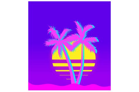 Download Japanese Vaporwave Style Palm Trees SVG File - SVG Design Files