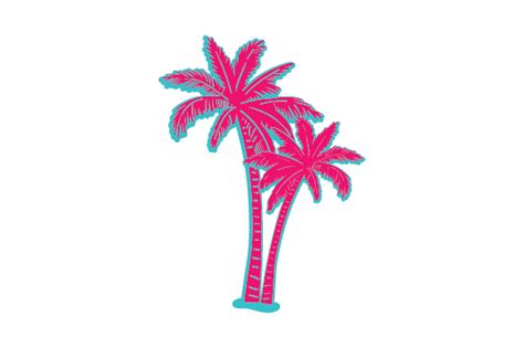 Download Japanese Vaporwave Style Palm Trees SVG File - SVG Design Printable