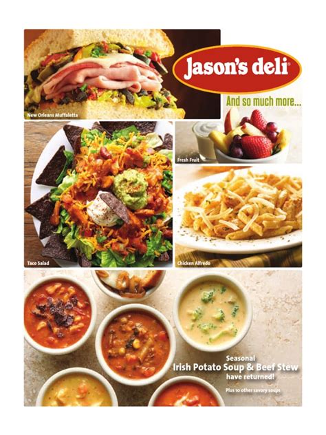 Jason's Deli Menu Printable