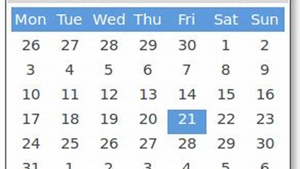 Java Calendar Widget