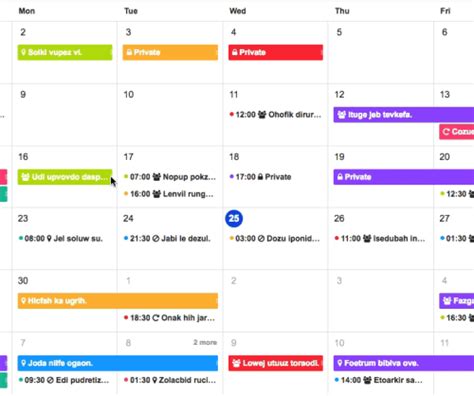 Javascript Calendar Events Free