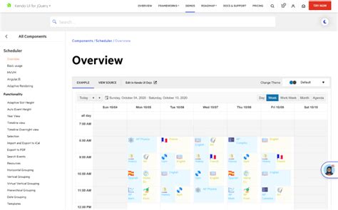 Javascript Library Calendar Timesheet Free Alternatice Kendo