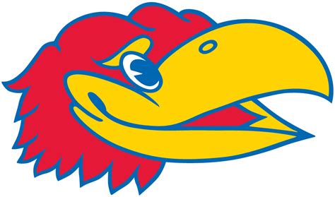 This Is A Blue And White Image Of A Jayhawk, The Mascot Kansas