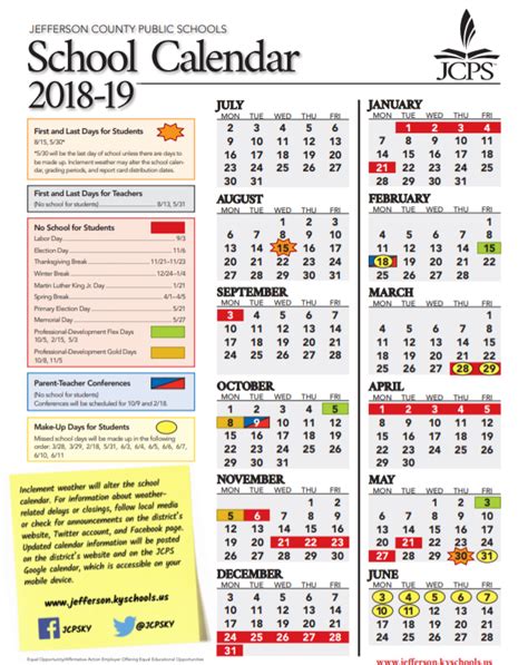 Jcps Calendar 2018-19