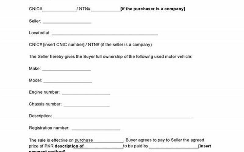 Jeep Sale Agreement