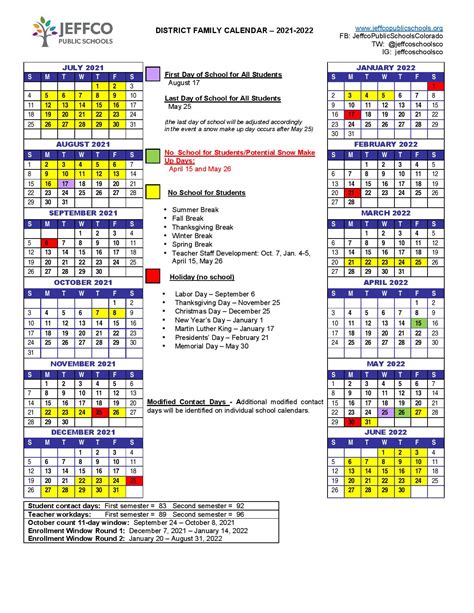 Jeffco Academic Calendar