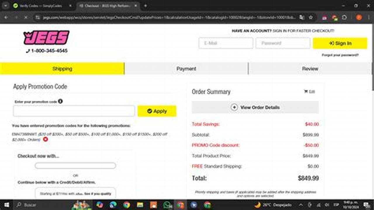 Jegs Promo Code March 2024