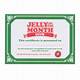 Jelly Of The Month Club Certificate Free Printable