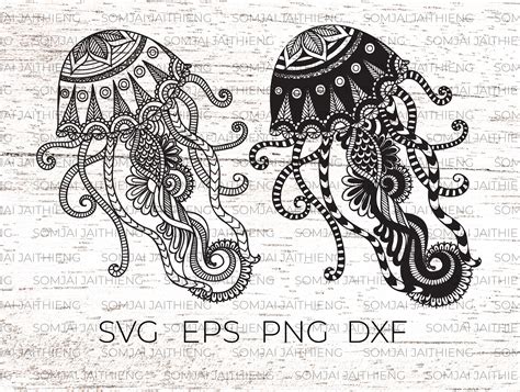 82+ Jellyfish Mandala SVG, Mandala Jellyfish. Jellyfish Zentangle Quallen
