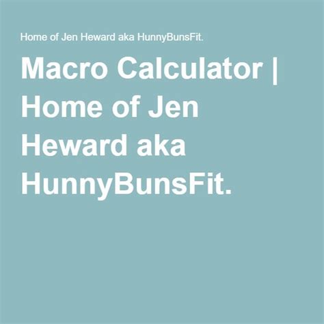 Get Accurate Macro calculations with Jen Heward's Macro Calculator for Optimal Fitness Results