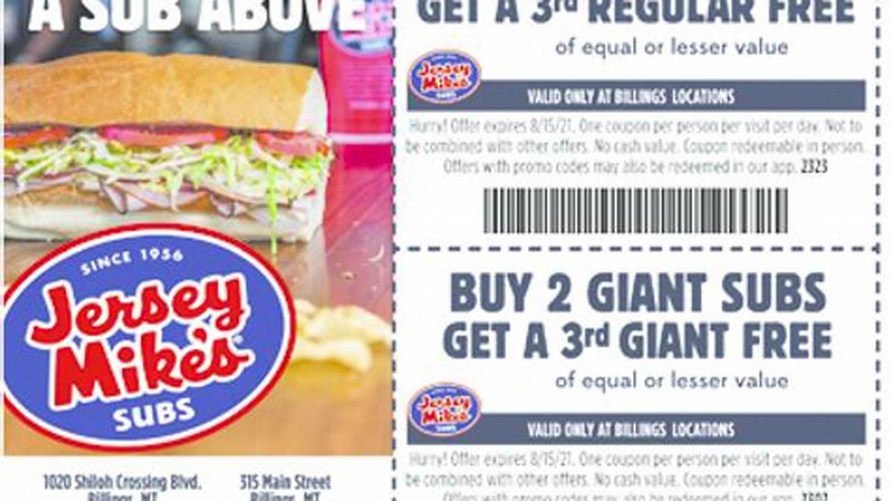 Jersey Mike'S Promo Code April 2025 Coupon Code