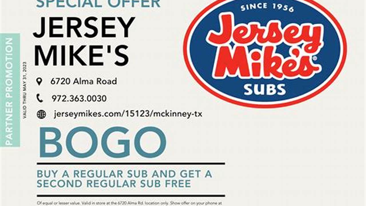 Jersey Mike'S Promo Code April 2025 Discount