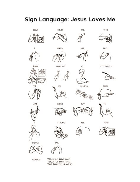 Jesus Loves Me Sign Language Printable