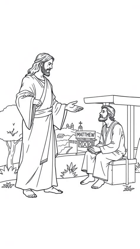 Jesus Calls Matthew Coloring Page