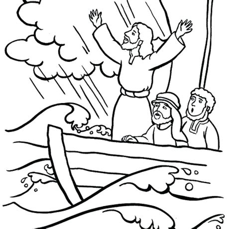 Jesus Calming The Storm Coloring Page
