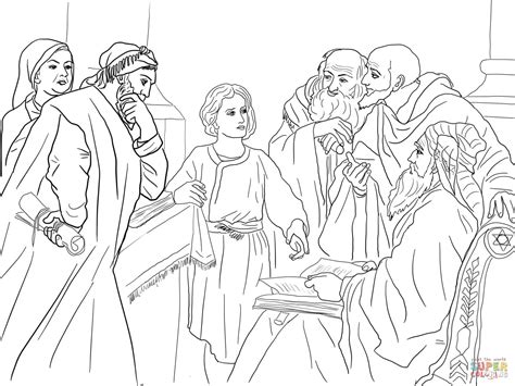 Jesus In The Temple At 12 Coloring Page