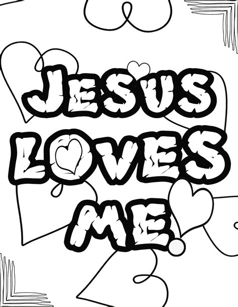 Jesus Loves Me Coloring Page Free