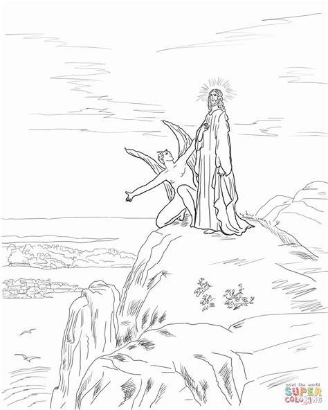 Jesus Tempted Coloring Page