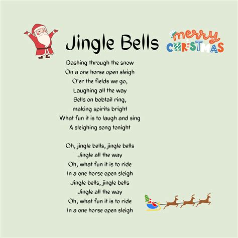 Jingle Bells Song Lyrics Printable