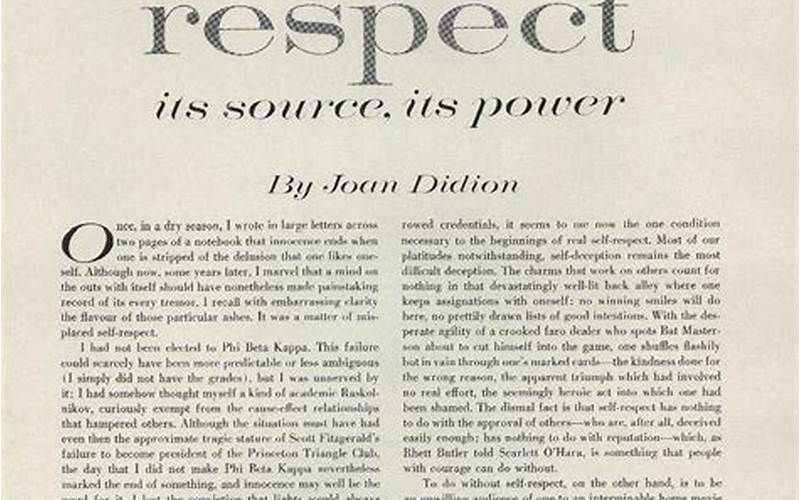 Joan Didion on Self Respect