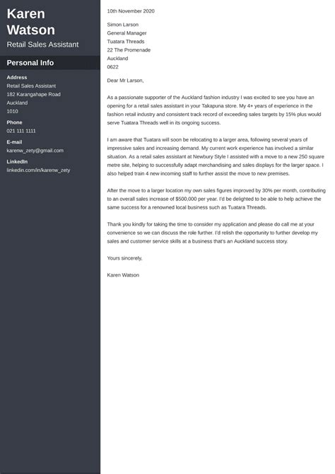 Job Application Cover Letter Template Nz