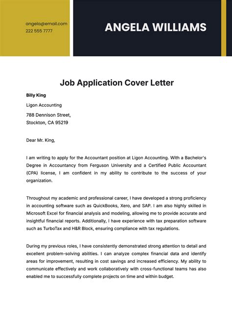 Job Application Letter Cover Letter