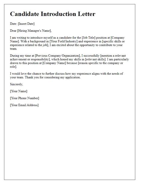 Job Application Letter Of Introduction